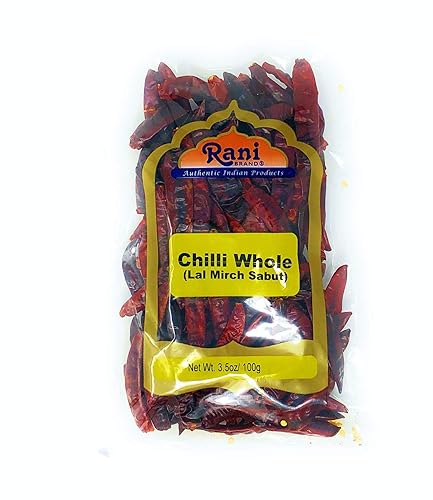Rani Chile entero sin tallo 35 oz 100 g Todo natural vegano sin colores apto para gluten sin OMG