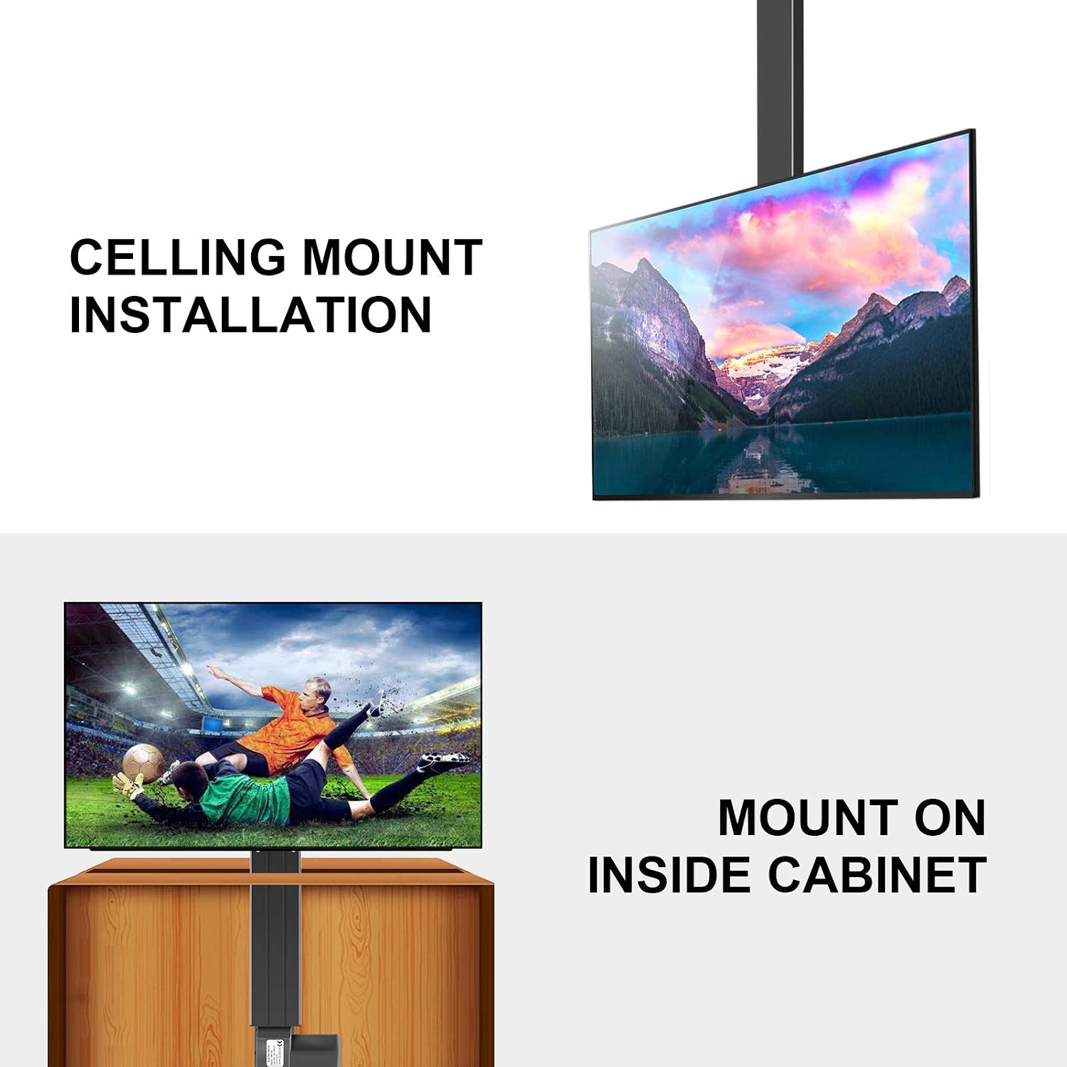 ECO-WORTHY Automations -Motorized TV Mount Lift with Remote Control for 26 to 60 Inch Screens
