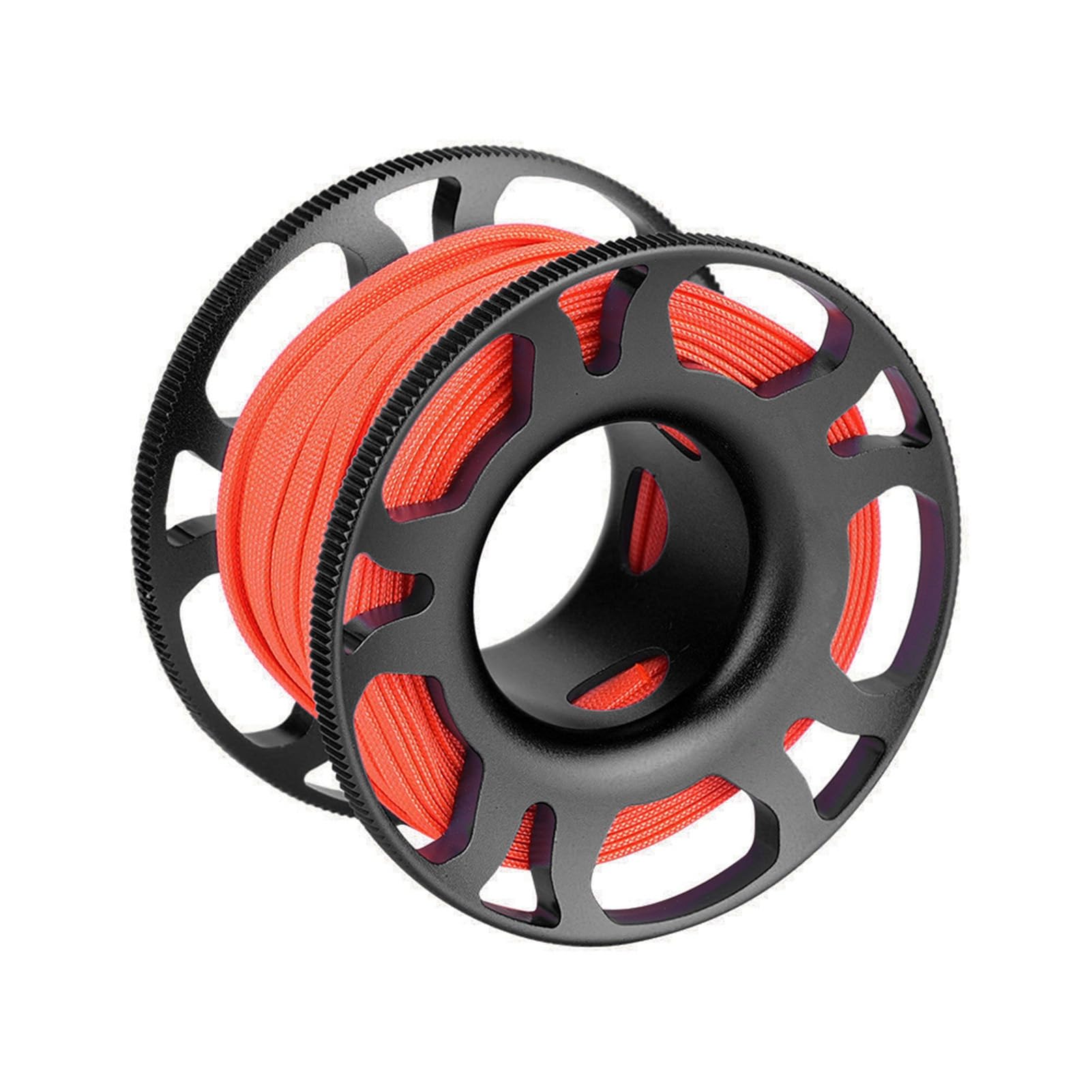 Keep Diving Aviation Aluminium Finger Reel Clip Scuba Diving Tech Spool 15m Line (Schwarz)