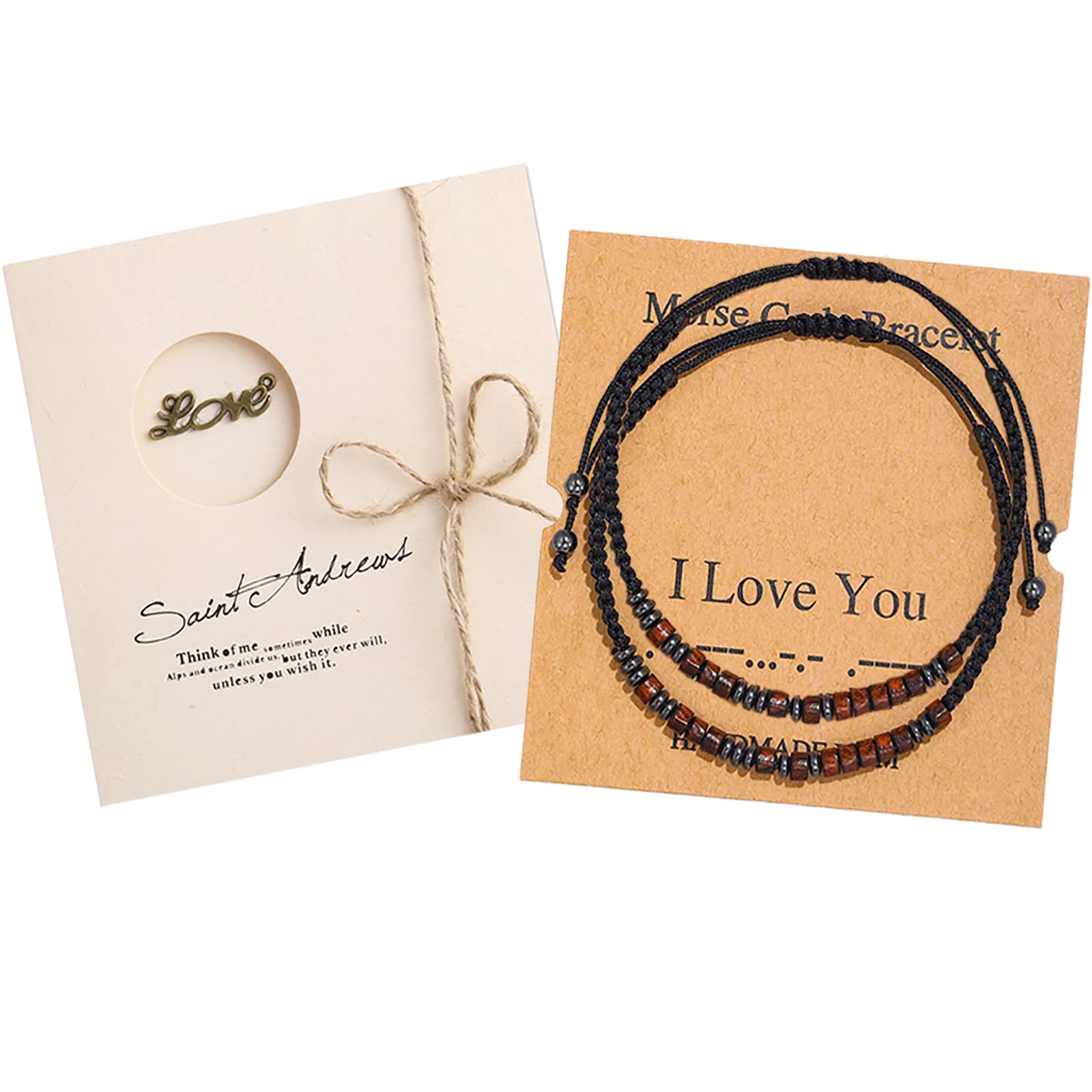 Morse Code Couples Bracelets Vintage Secret Code Matching Bracelets for  Couples Wooden Beads Bracelets Birthday Gifts for Women, Friendship Gifts