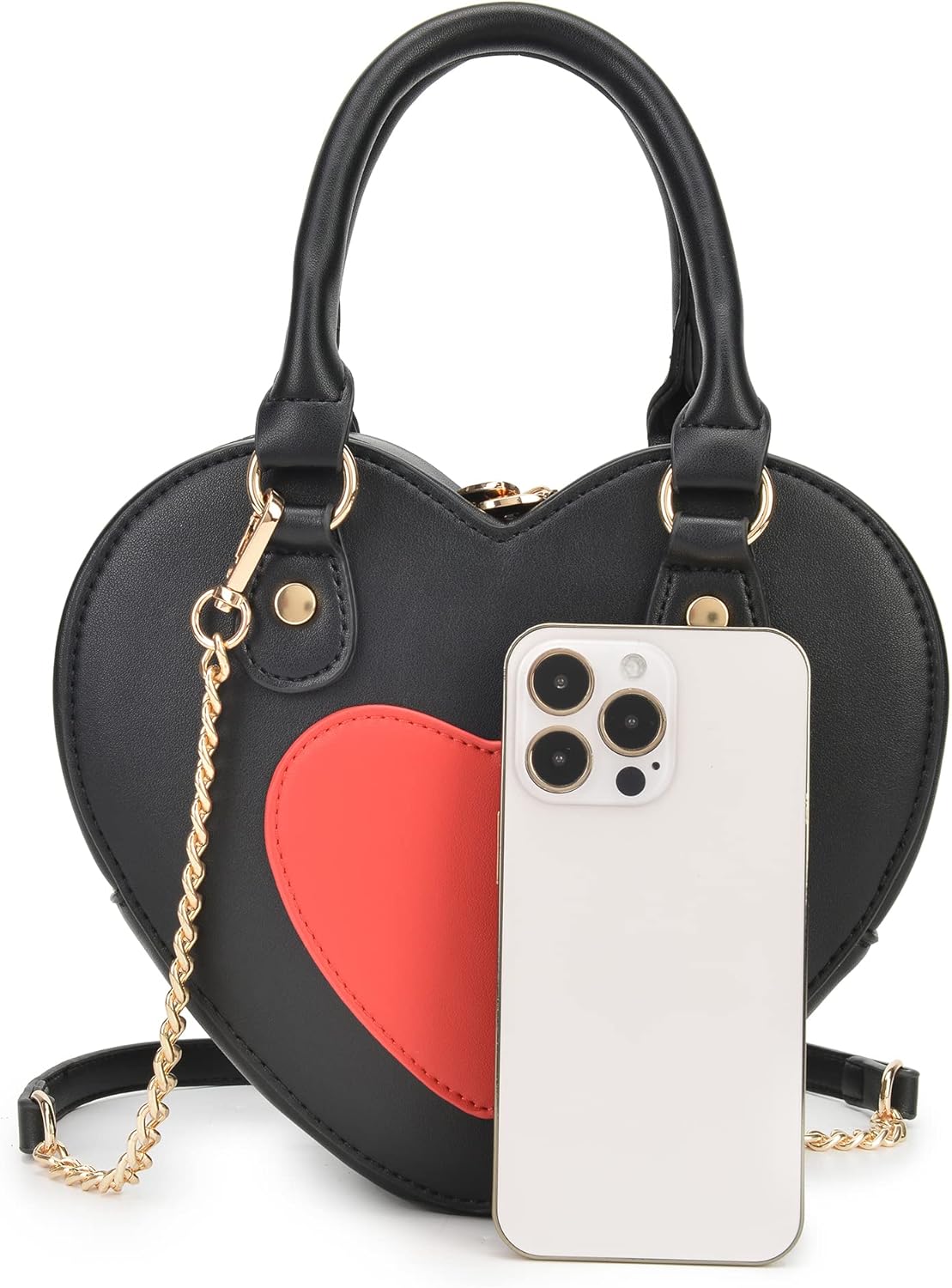 lola mae Heart Shape Crossbody Bag Zip Around Shoulder Handbag - Image 3