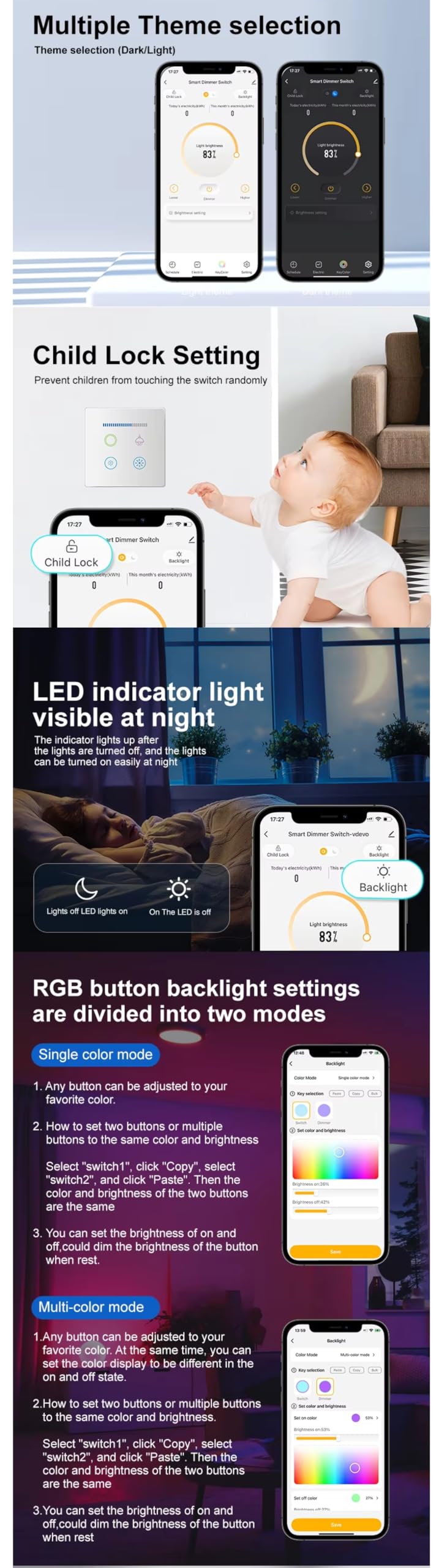 Estándar del Reino Unido 600 W luz LED atenuador interruptor impermeable cristal templado panel 1way luz táctil interruptor regulador