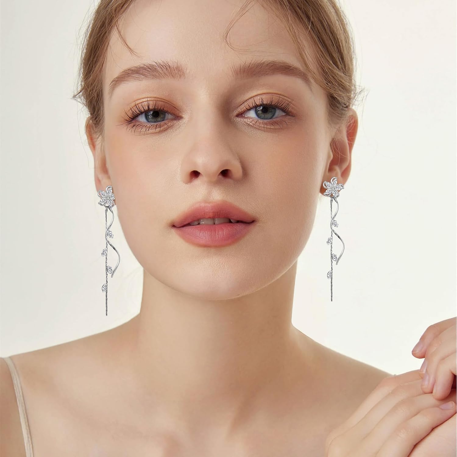 Pearl Earrings for Women Long Drop Dangling Dainty Gold Bridal Prom Earrings Small Cute Stud Earring Gold Dangle Wedding Bridesmaid Jewelry Gifts for Women - Image 4