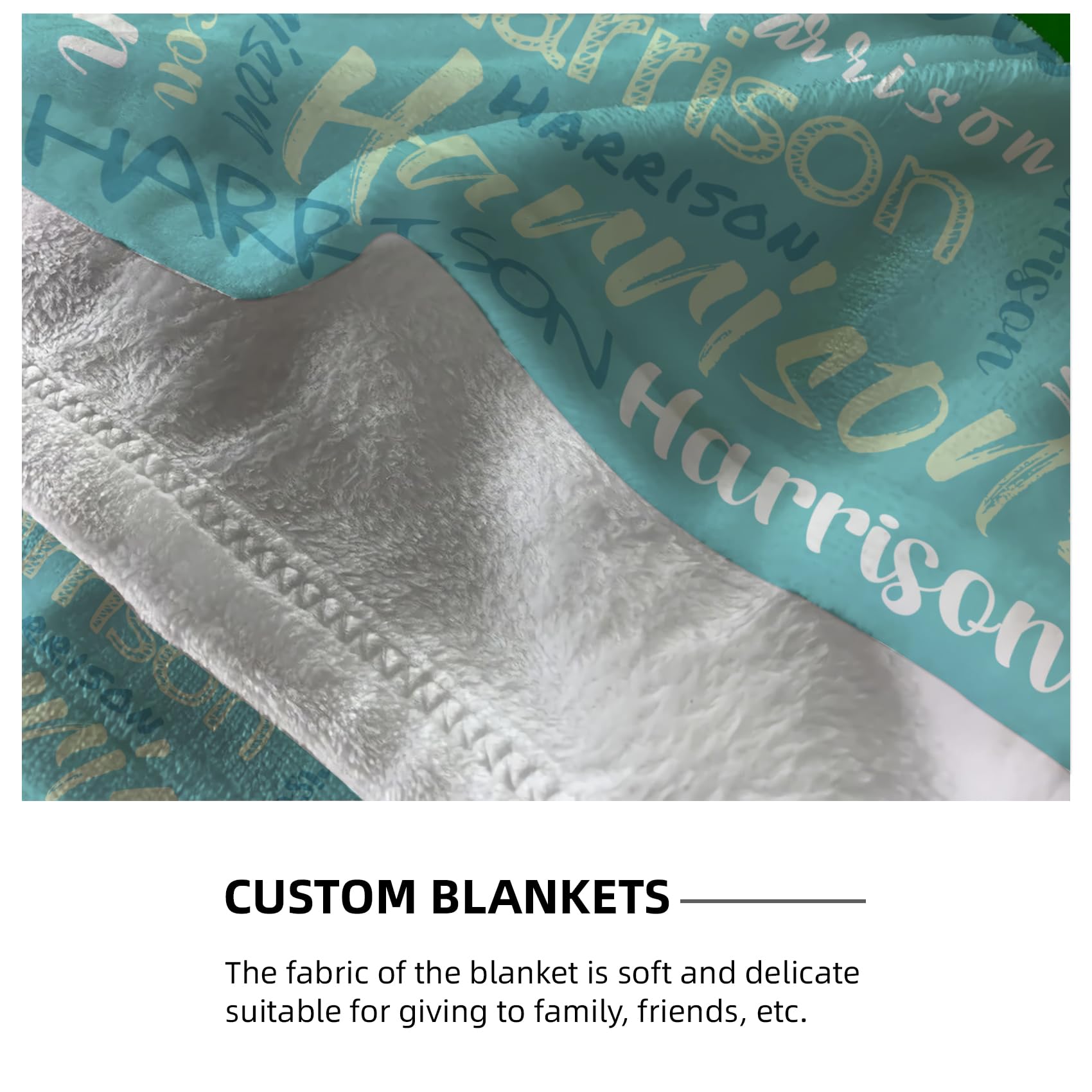 Personalised Baby & Kids Blankets, Name Blankets, Personalized Throw Blankets for Kids Adults & Families - Gift - Image 4