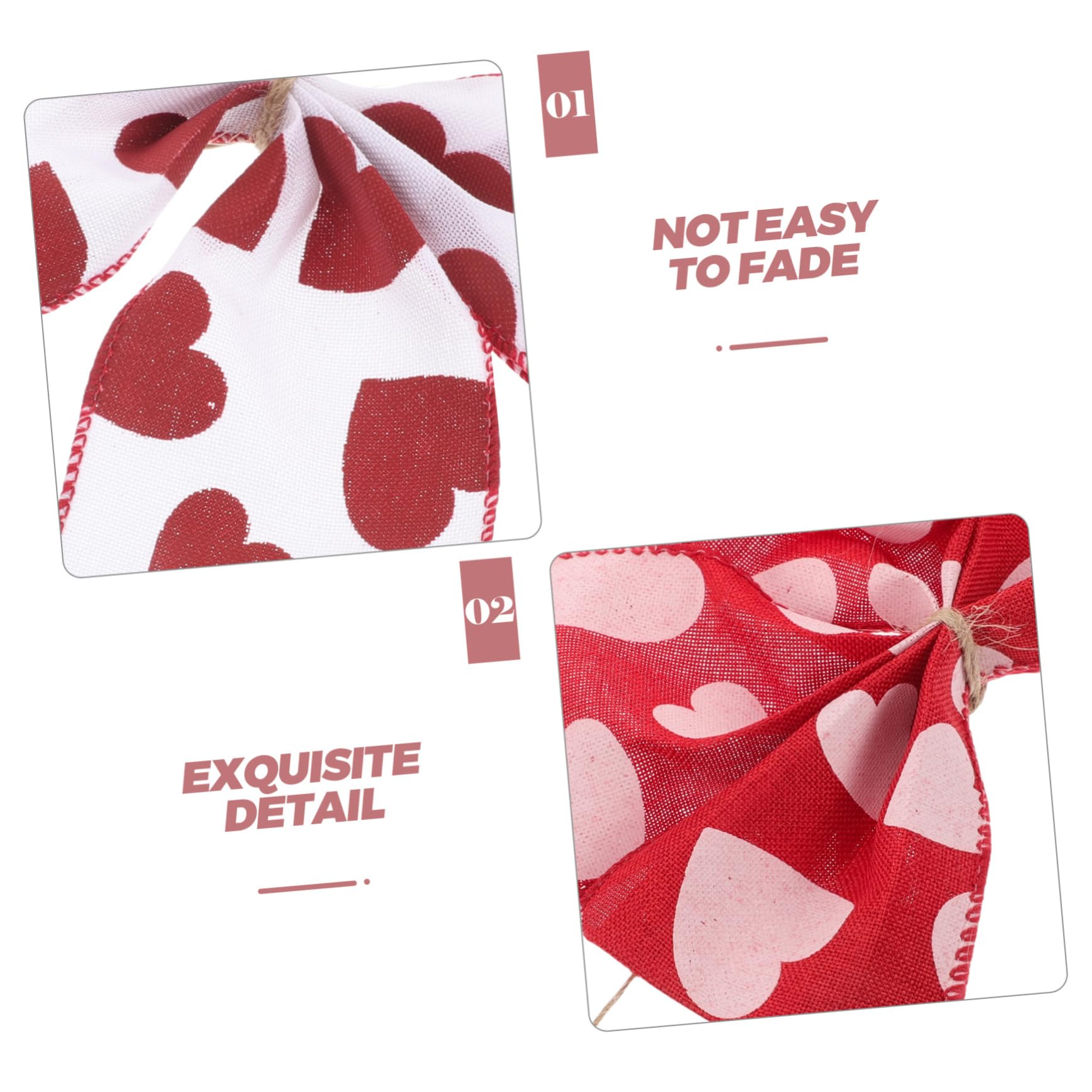 VALICLUD 2pièces Nœuds Décoratifs Romantiques à Motif Cœur pour Saint-Valentin Les Mariages et Emballage Cadeau Jolis Nœuds Imprimés Amour pour Décoration Festive