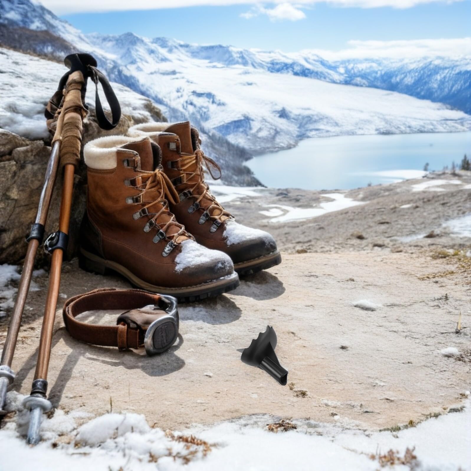 Sosoport 4 Punte di Ricambio per Bastoni da Passeggio in Carburo di Tungsteno e Nylon, Punte Antiscivolo per Bastoncini da Trekking e Sci, Accessori per Escursionismo e Alpinismo,