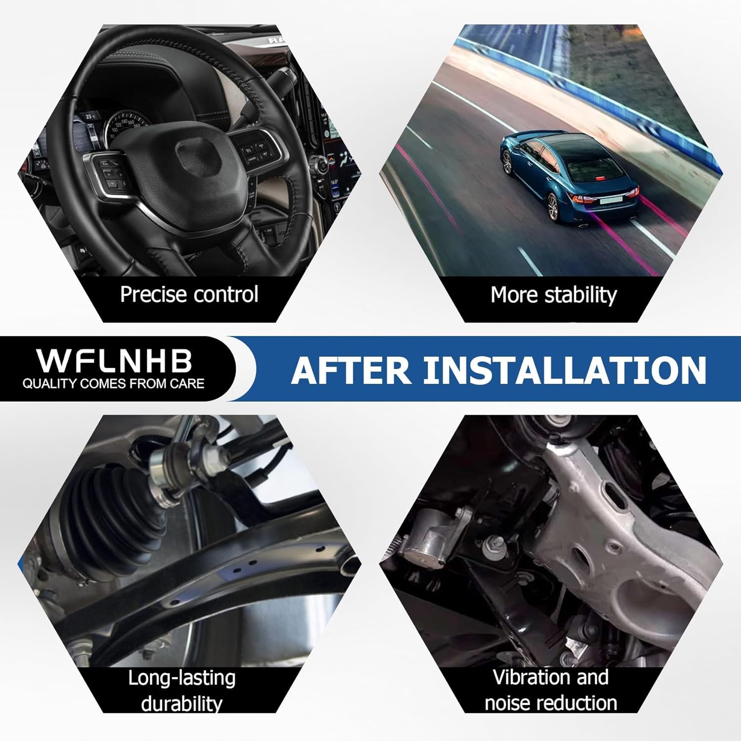 WFLNHB 10pc Steering Suspension Kit Front Lower Control Arm Ball Joint Sway Bar Link Tie Rod End Kit Replacement for Ford Explorer 2011-2017