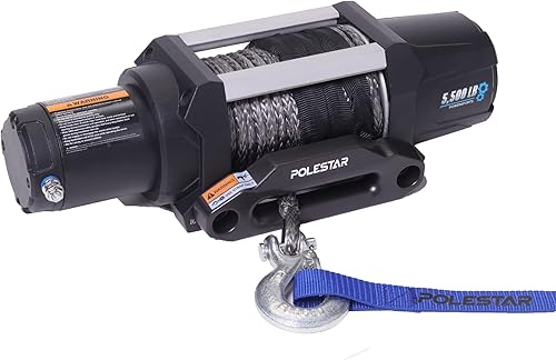 Miniatura 2 de POLESTAR Cuerda sintética de cabrestante eléctrico de 12 V CC 13,000 lb de diámetro de 38 pulgadas de diámetro, para SUV remolque todoterreno,