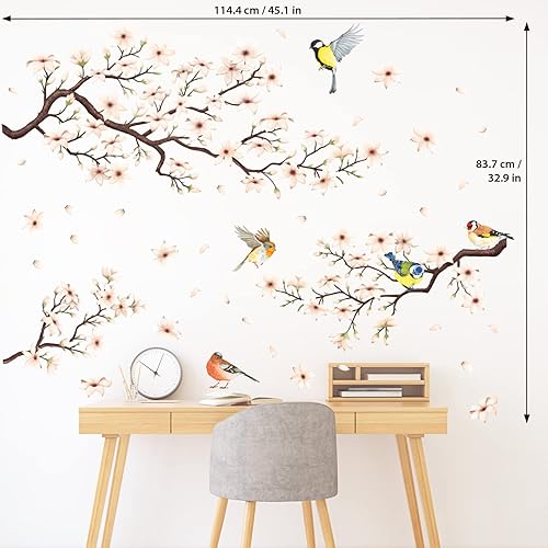 Miniatura 5 de DECOWALL SG2-2304 Rama de flor de cerezo (ver blanco) Adhesivos de pared Adhesivos Pelar y pegar Dormitorio Sala de estar Murales de flores
