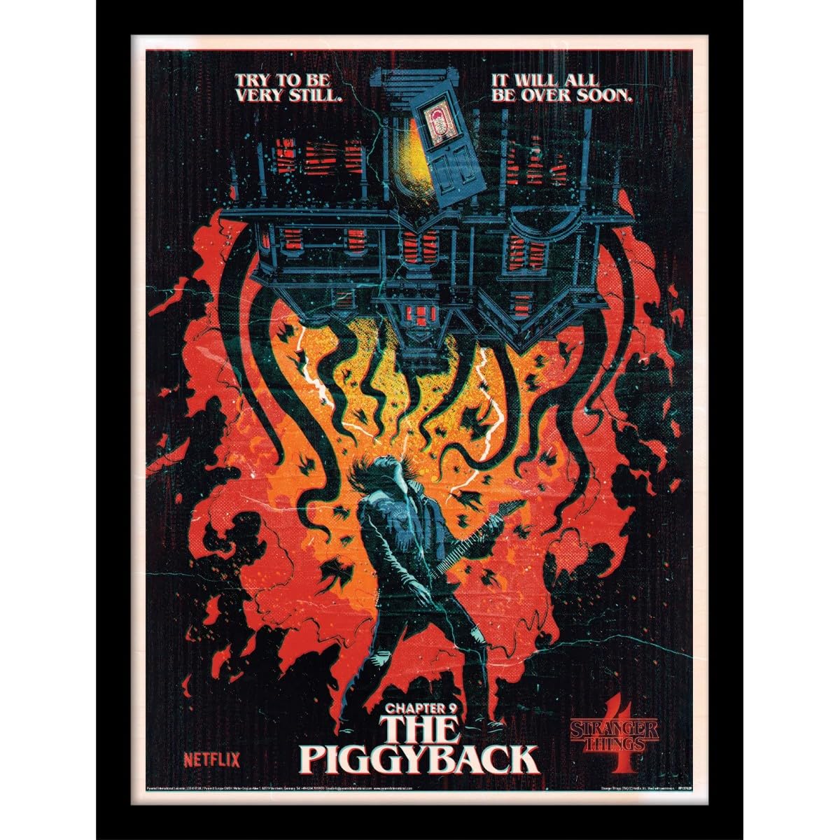 Stranger Things Red/Orange/Grey Chapter 9 The Piggyback Print 40Cm X 30Cm Paper