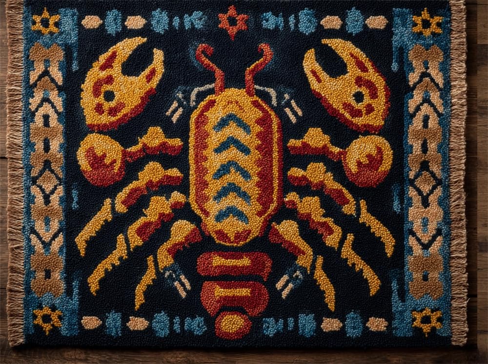FWRTYCB Yarn Rug Hooking Kits Scorpion 20X15Inch Carpet Making Kit