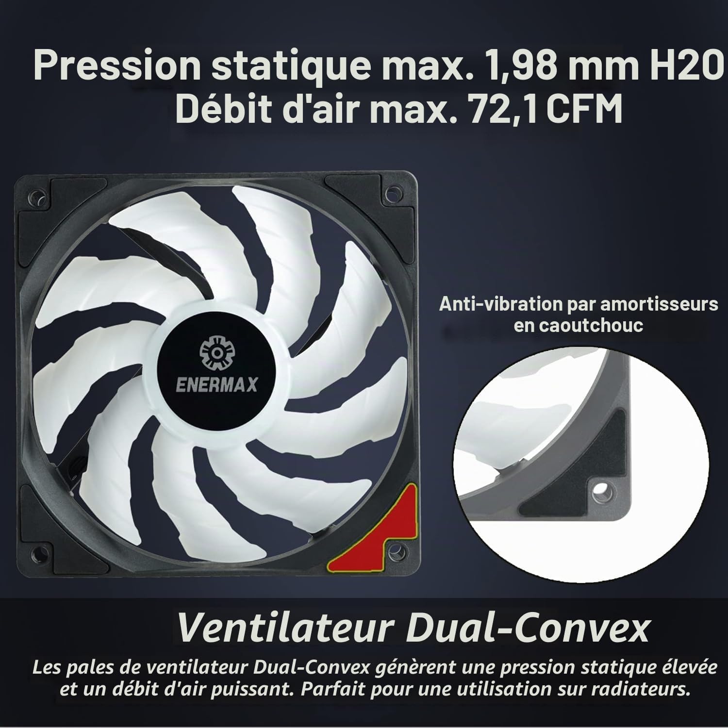 ENERMAX Watercooling, Refroidissement Liquide du Processeur AIO LIQMAX III 240 ARGB NOIR - 2 ventilateurs 12cm