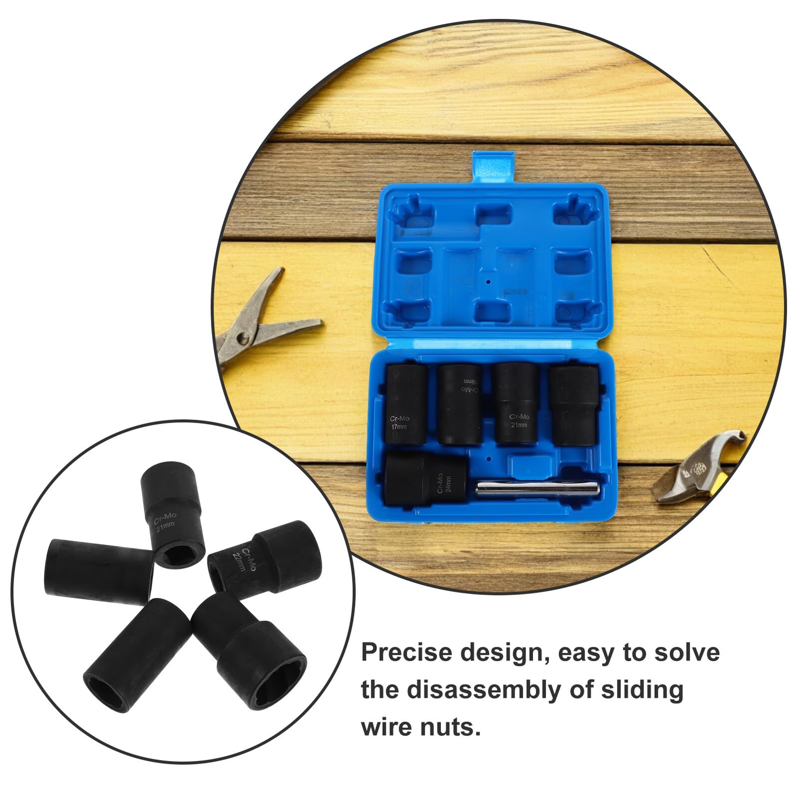 Homoyoyo Set Estrattori per Dadi Pneumatici 6 Pezzi in Acciaio Cromo-Molibdeno Bussola Multi-Dimensione per Rimozione Bulloni Arrugginiti e Spanati Utensile Professionale per Garage e
