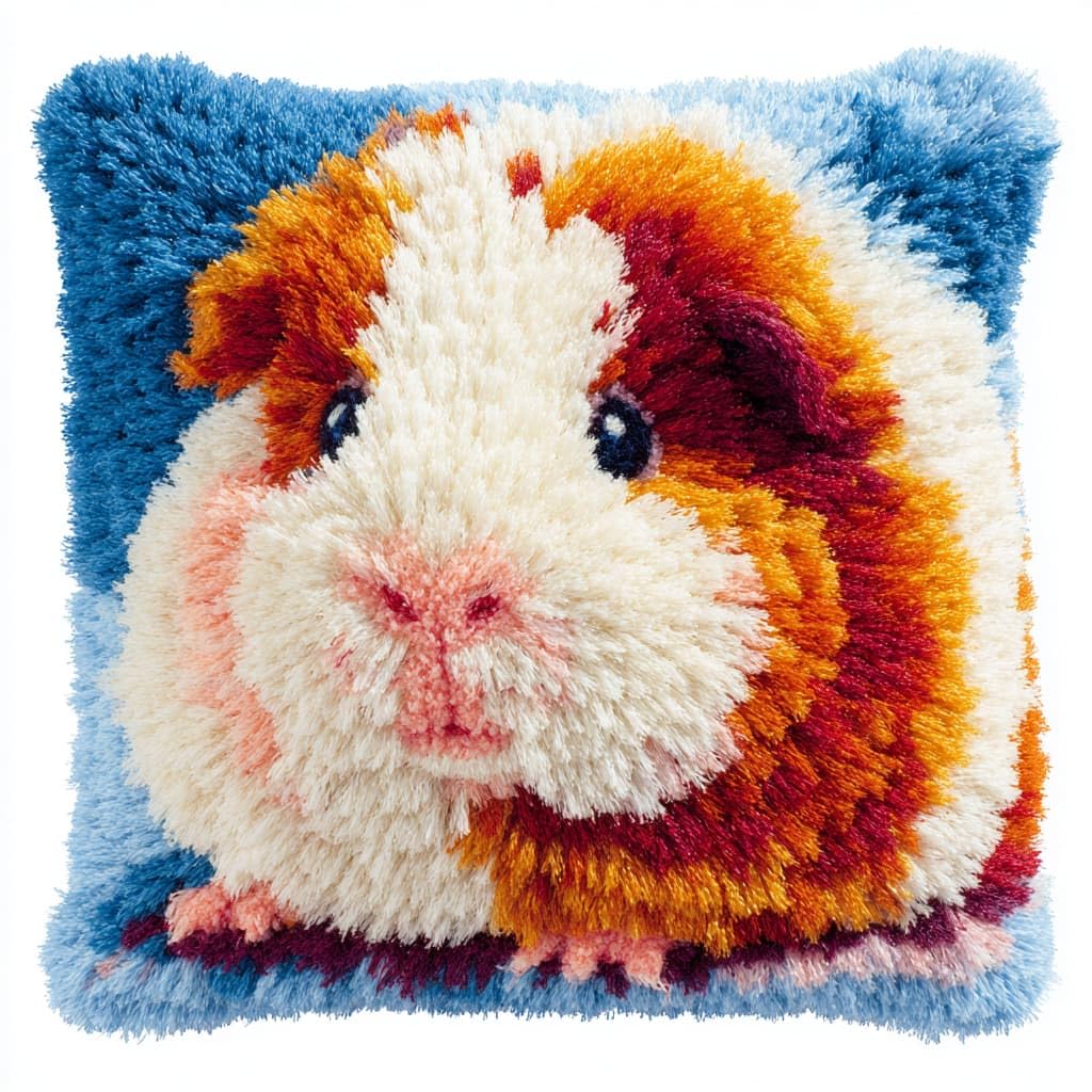 WallustrioaW Latch Hook Cushion Kits for Adults,Animal Guinea Pig