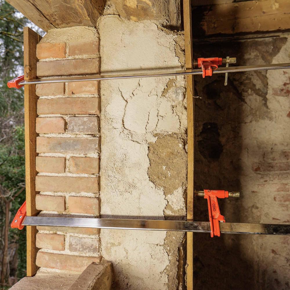 Lot de 2 serres joints à pompe 80 cm - Acier laminé - Longueur de serrage 80 cm - Saillie 125mm - Frein anti glissement