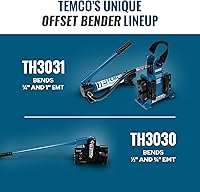 Vista 9 de TEMCo TH3031 Dobladora de compensación de conducto hidráulico de doble tamaño EMT de 1" y 3/4