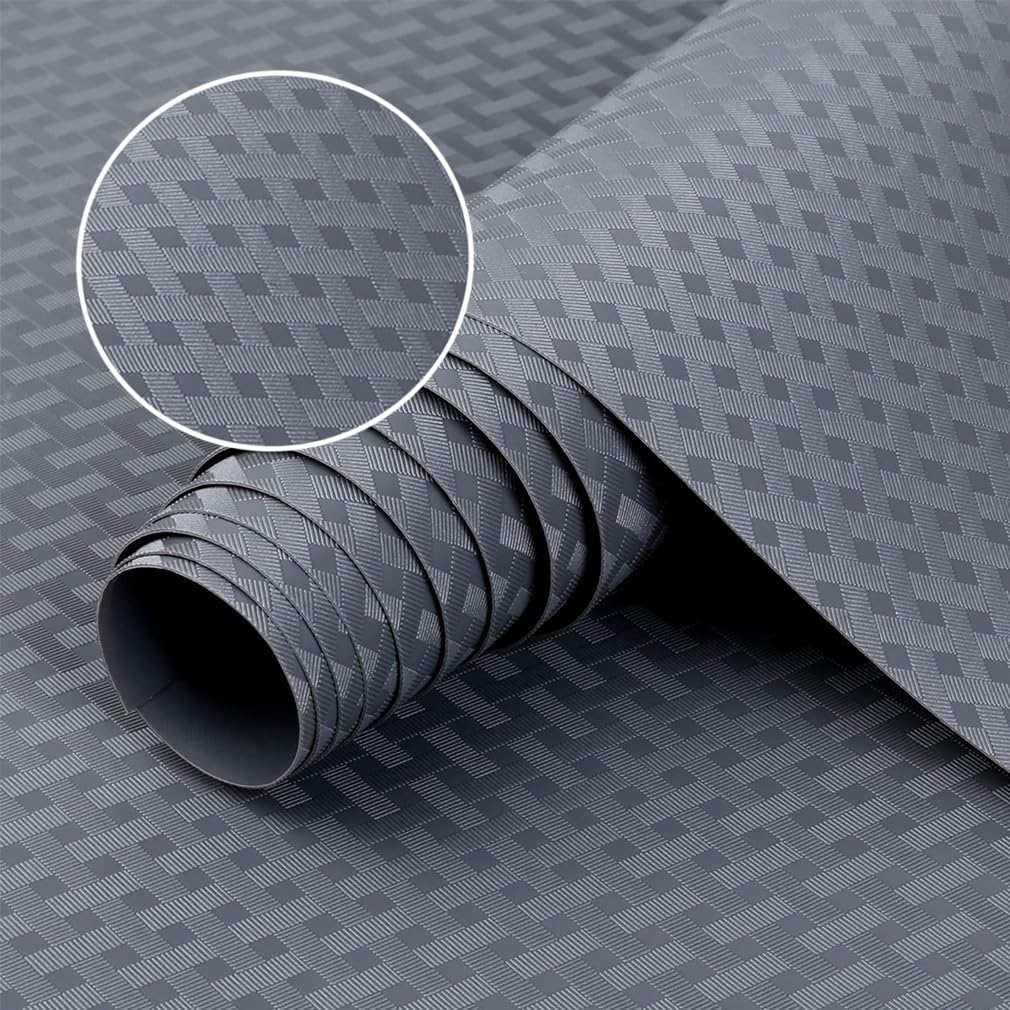 Shelf Liners for Kitchen Cabinets Refrigerator Liners, Origuuds Shelf Liners,Non-Adhesive Drawer Liner, Waterproof&Oil-Proof Kitchen Cupboard Liner,EVA Material Fridge Liner Mats,Gray 11.8 x 59 Inches
