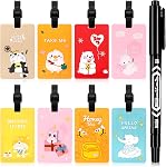 Swpeet 4Pcs Brown and Baby Blue PU Leather Passport Cover Holder and Luggage Tag Set, 2 Passport Covers 2 Luggage Tags, Passport Holder Travel Suitcase Tag, Passport Covers and Organizer for Travel