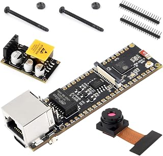 Waveshare ESP32-S3 ETH Development Board Microcontroller, 10/100Mbps RJ45 Ethernet Port, W-F & BT Support, 240MHz Dual Core Processor, Onboard Type-C Port and TF Card Slot, OV2640 Camera+PoE Module