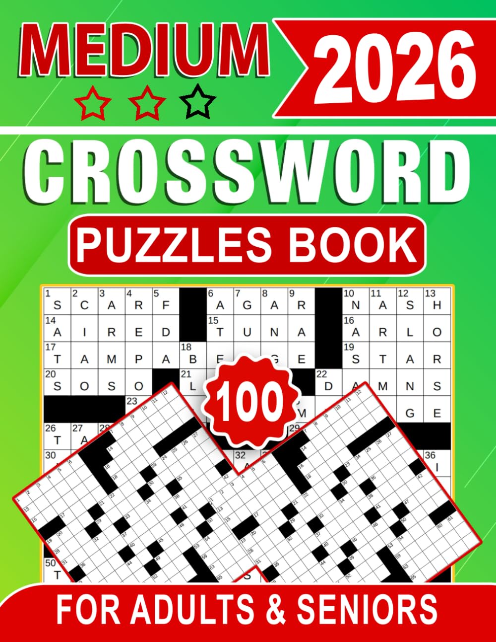 2026 Medium Crossword Puzzles Book for Adults & Seniors: Balanced word challenges ideal for calm, enjoyable puzzle moments
