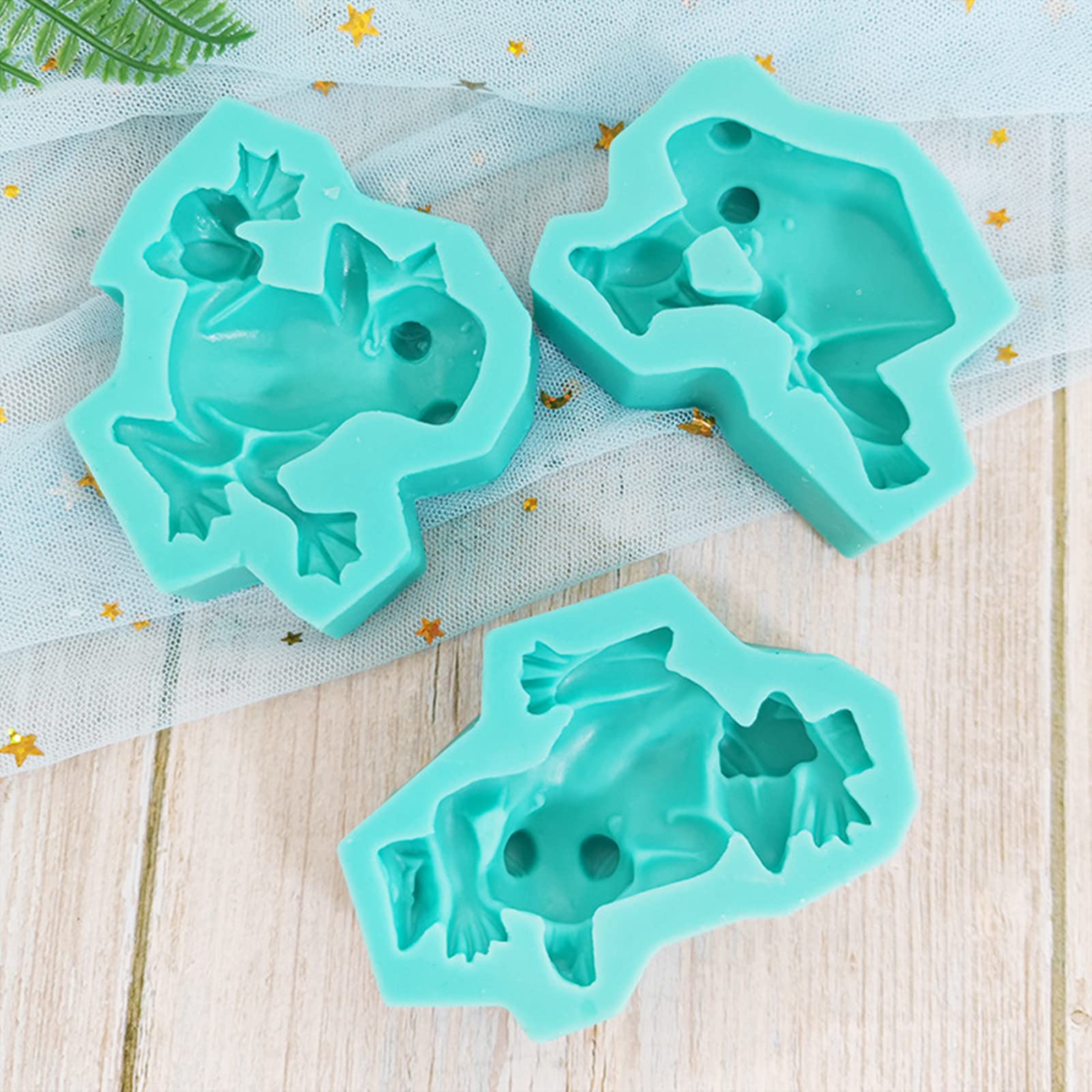 JLZK Stampo in Silicone Rana Stampo per Zucchero Artigianale Strumenti per Decorare Torta Nuziale Cupcake con Fiori di Rosa Stampo per Cioccolato in Argilla e Caramelle