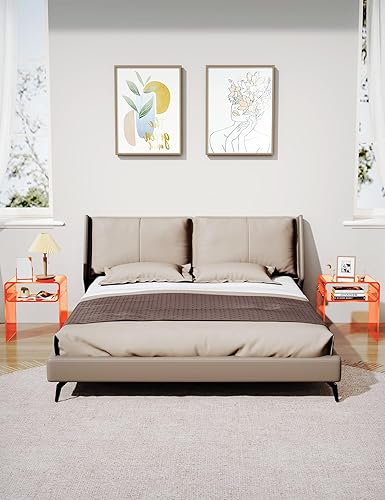 Miniatura 67 de Mesa auxiliar de acrílico transparente de 2 niveles para sala de estar, dormitorio, decoración del hogar (amarillo) Negro -,Azul,Claro,Transparente