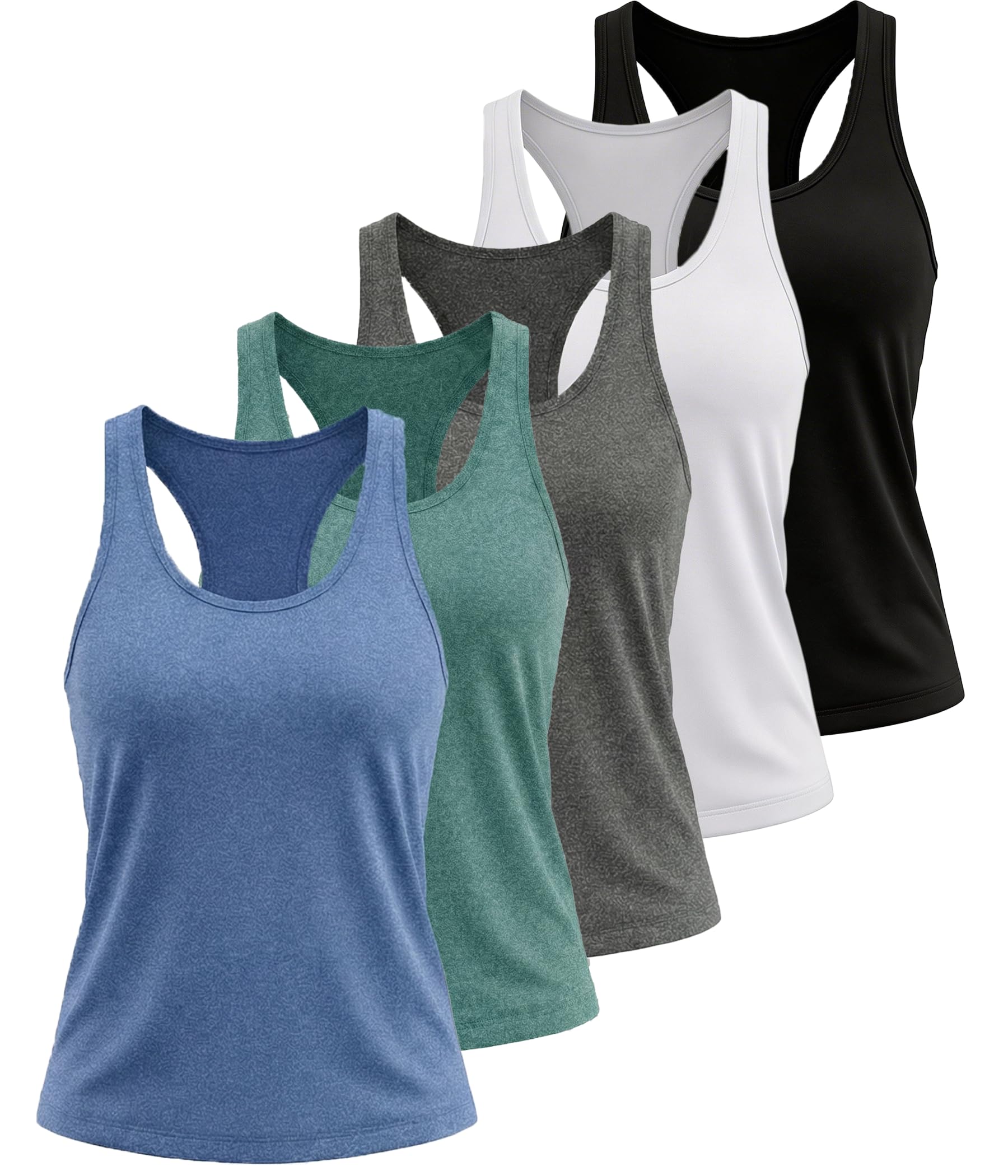 5 Pack Women's Workout Tank Tops Racerback Compression