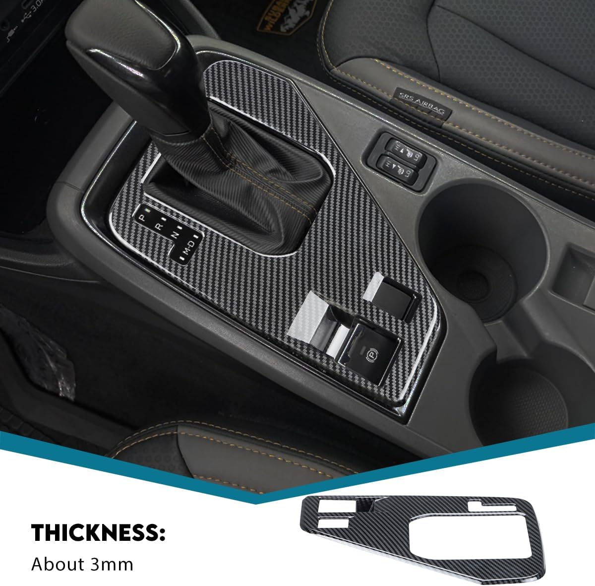 INTGET Small Gear Panel Cover for 2024 2025 2026 Crosstrek/Impreza Accessories Carbon Fiber Plastic Center Console Gear Shift Panel Cover for 2025 2026 Crosstrek(Small Gear Panel Cover)