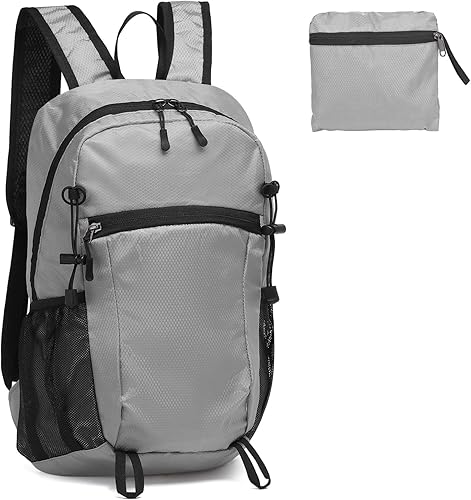 Miniatura 9 de Mochila de senderismo plegable, mochila de camping resistente al agua, ligera de poliéster para hombres, mujeres, viajes al aire libre Negro -,Azul