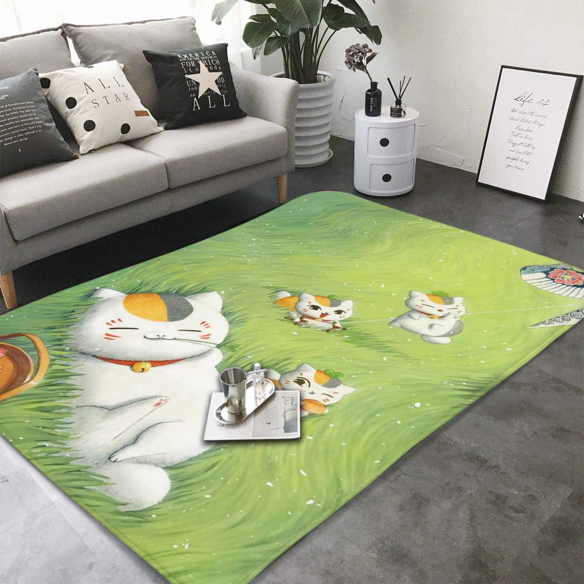 Amazon.co.jp: カーペット 夏目友人帳 ニャンコ先生 ラグマット 絨毯