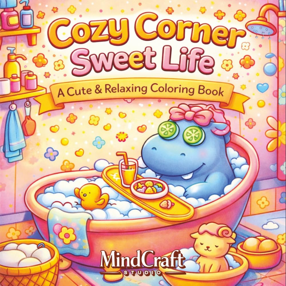 Cozy Corner Sweet Life Coloring Book: Cute & Relaxing Self-Care Scenes for Stress Relief, Mindfulness & Cozy Vibes