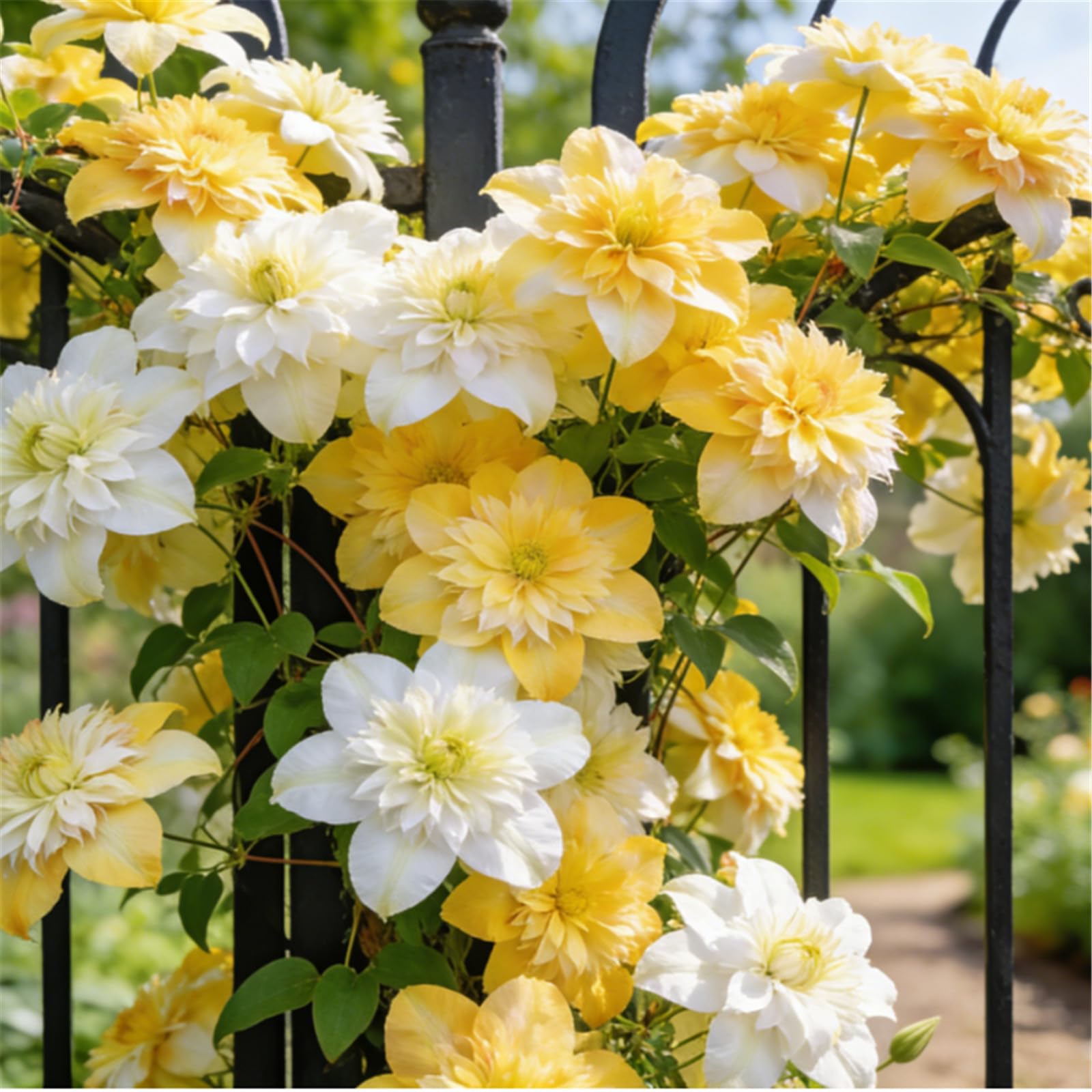 Climbing Clematis/Rhizome/Garden Fences, Trees, Iron Gates/Climbing Plant for Decoration/Bare Roots Hardy, Professional for Beautiful Indoor/Outdoor Displays-8 Roots-J