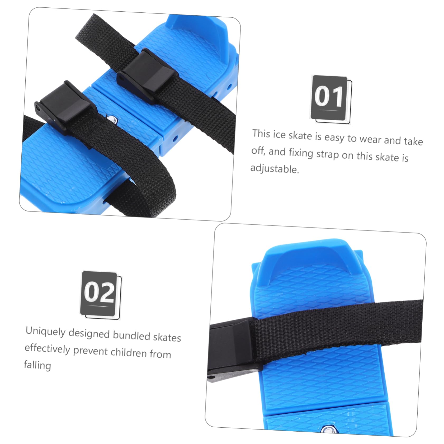 1paire Patins à Glace Garçon Fille Réglables Auxiliaires De Patinage Double Coureur pour Débutants Chaussures De Glisse Sécurisées