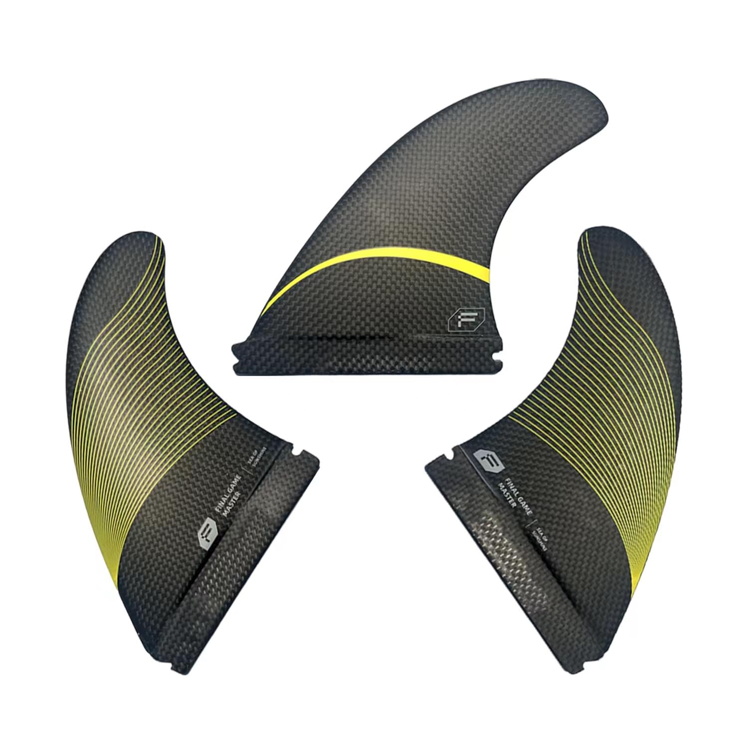 Final Game Master Full Carbon Fin Sets - High-Performance Surfboard Fins - Single Tab Sizes - Ideal for Longboard and Shortboard Surfing - Medium