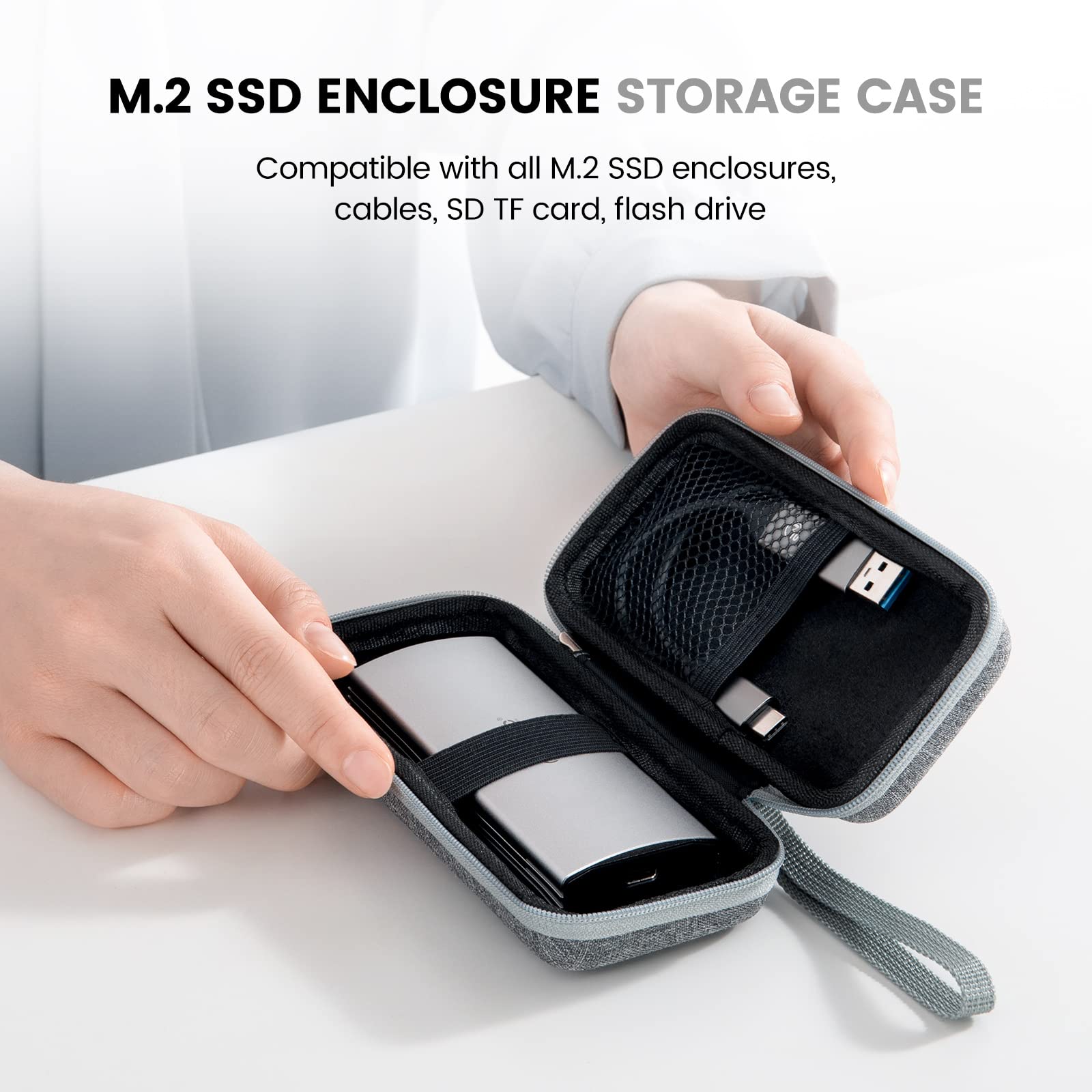 ORICO Étui De Protection Rigide EVA Pour Boîtier M.2 SSD – Coque Anti-Choc, Étanche, Noir – Idéal Pour SSD Portable