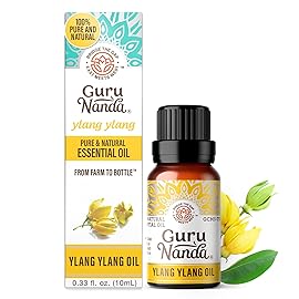 GuruNanda Ylang Ylang Essential Oil (10 ml) - 100% Pure, Natural and Undiluted Diffuser Oil for Aromatherapy, Massages & DIY Recipes