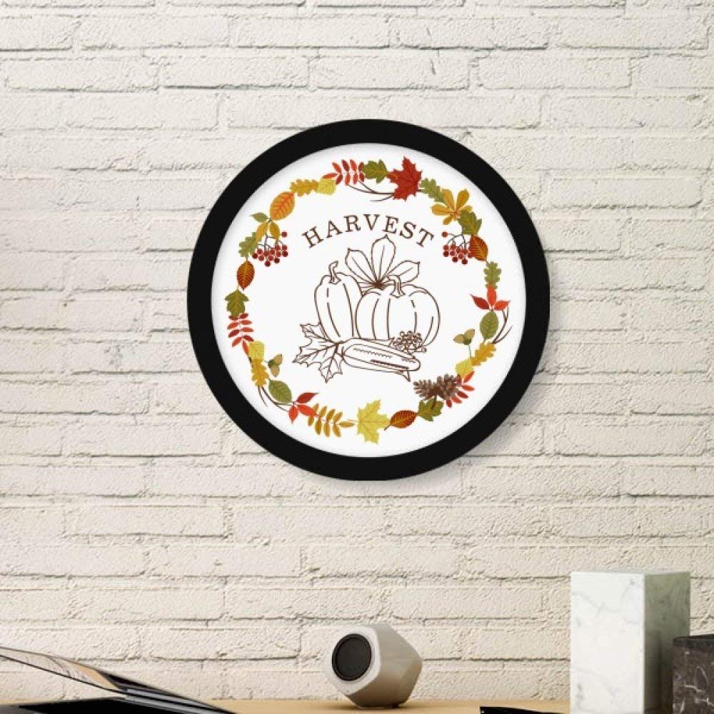 Cadeaux de Thanksgiving originaux avec ce cadre de peinture rond noir et son motif feuille