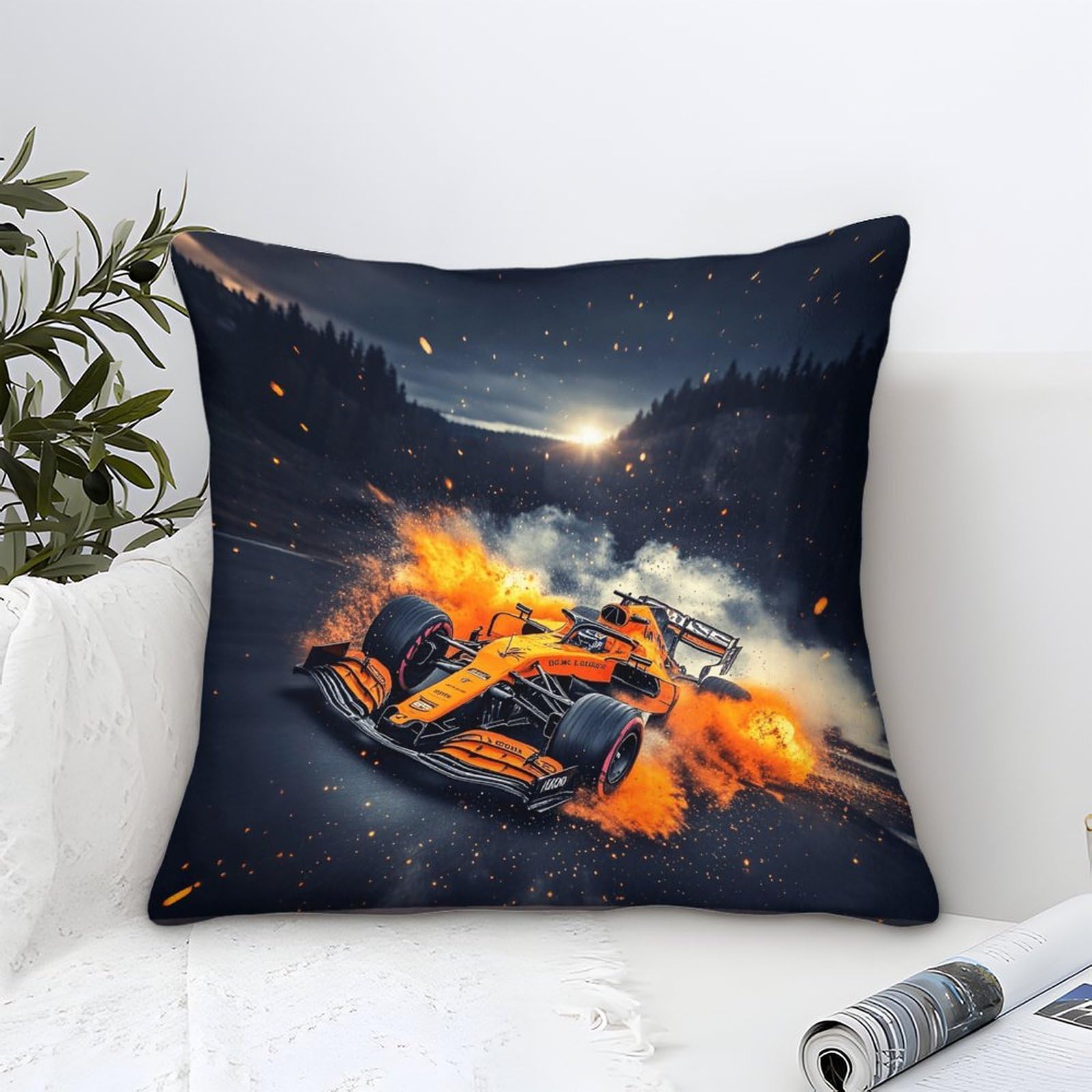3U6C4M9K Cushion Covers Formulaa Racing, Square Pillow Cover 50x50cm with Racing Car Pattern Home Decorations Cushions for Livingroom Couch Sofa Decor Throw Pillow Case