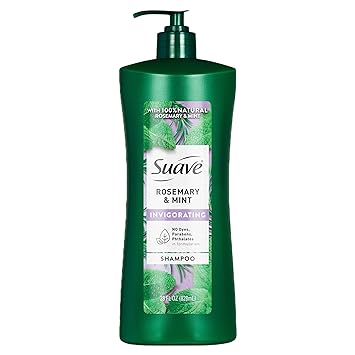 Suave Invigorating Shampoo with Rosemary & Mint, Refreshing & Replenishing Care for Healthy-Looking Hair, No Parabens, Phthalates, or Dyes, 28 FL OZ Bottle