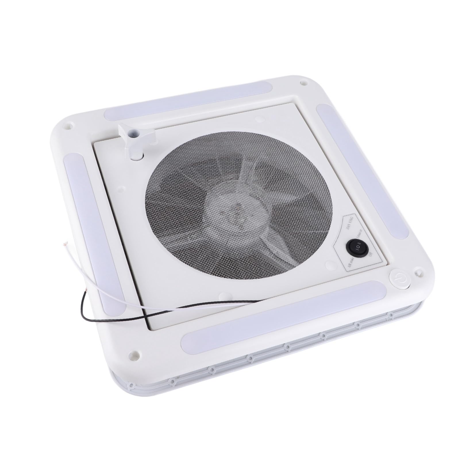 Tnfeeon Wentylator Dachowy Rv 12V 360x360mm Podwójny Wylot Wlotu Powietrza | 10 Ostrzy, Siatka Przeciw Owadom ze Stali Nierdzewnej, Silnik z Czystej Miedzi, do Jachtu z przyczepą kempingową i Autobusem