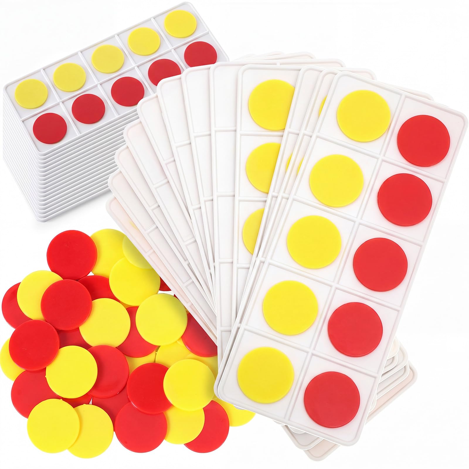 Soulchen Lot de 24 cadres en plastique pour la salle de classe - Manipulatives de mathématiques pour enfants - Fournitures comprenant 24 cadres en plastique - 240 compteurs pour enseigner les concepts