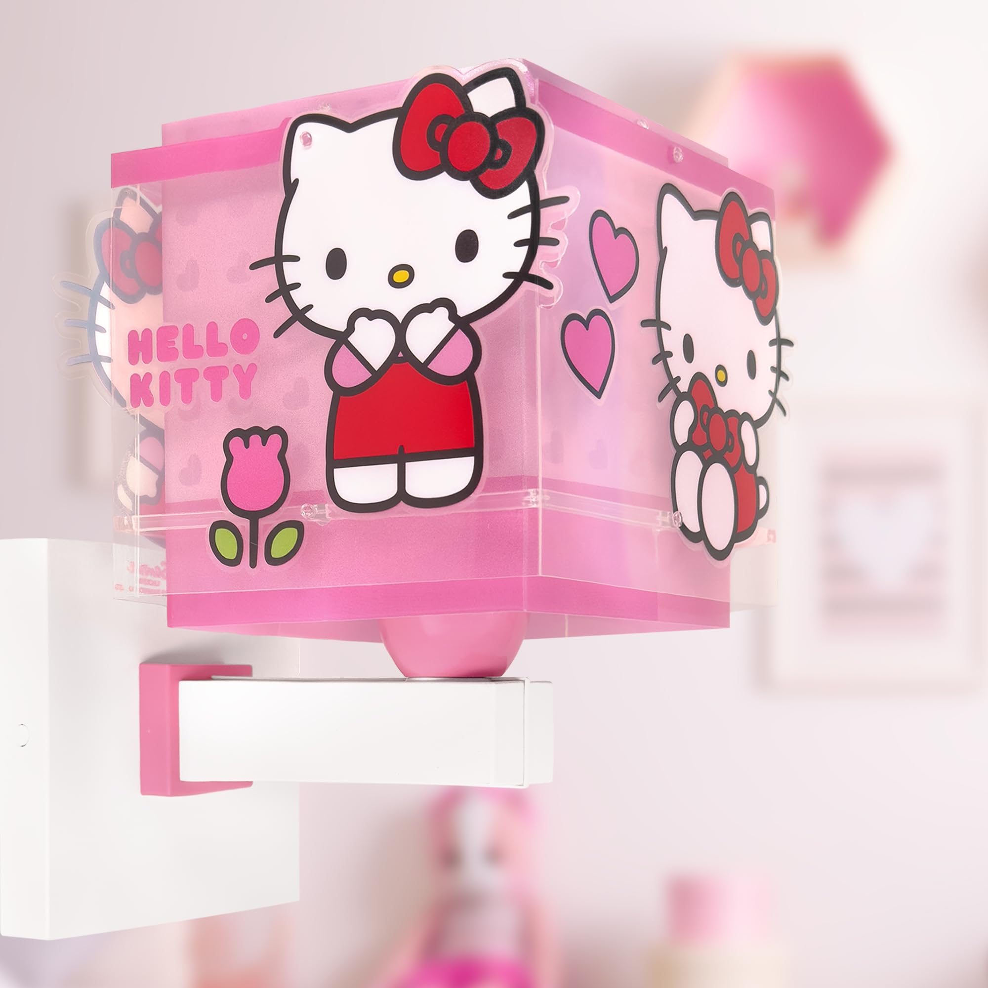 Dalber Lámpara Aplique Pared Infantil Hello Kitty 73269 E27 | Lámpara aplique de pared con instalación directa a la corriente o mediante cable con interruptor incluido.