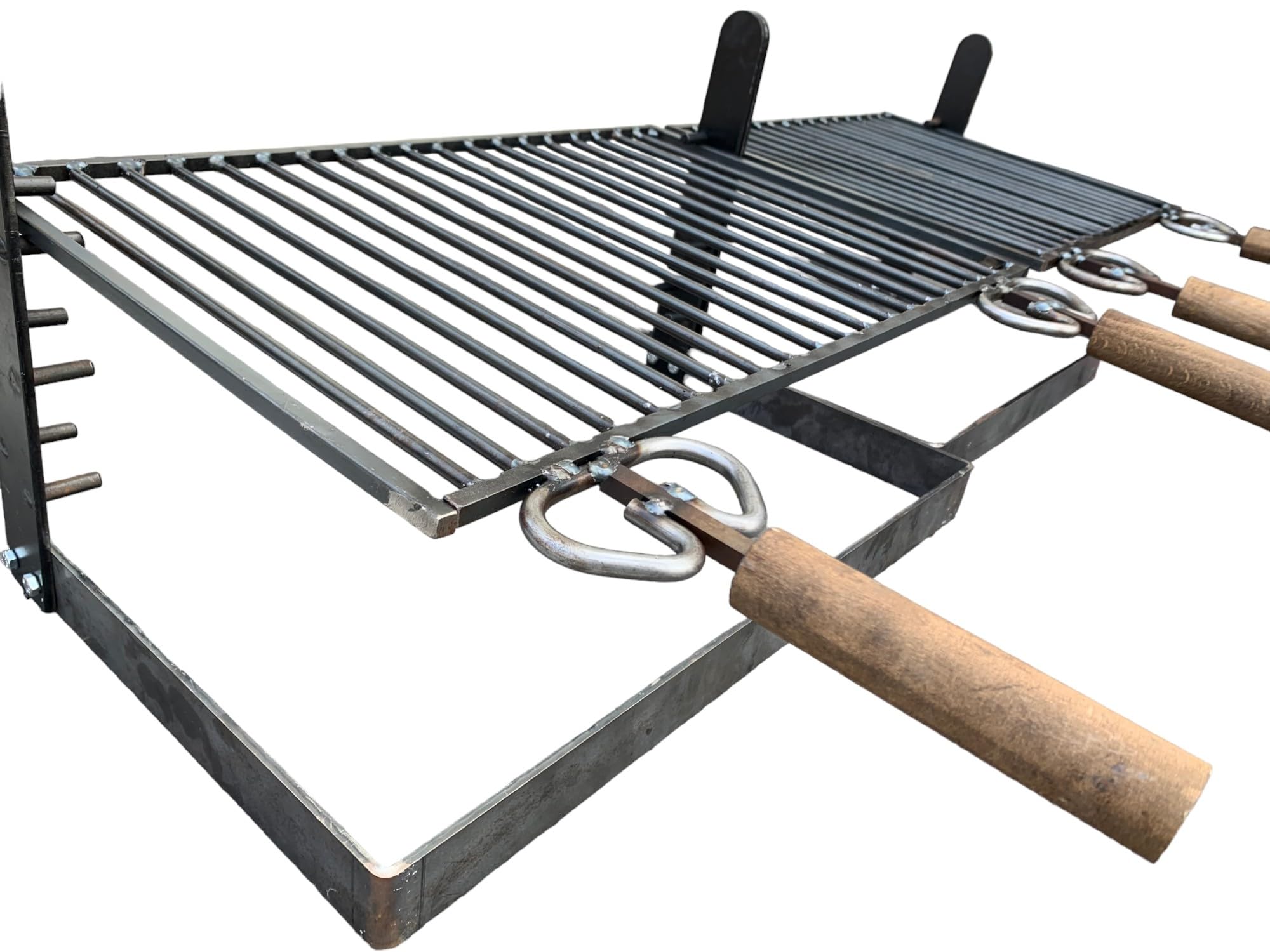 GRIGLIA BISTECCHIERA PER BARBECUE IN FERRO GRATICOLA PESANTE 100x40 CM REGOLABILE IN ALTEZZA