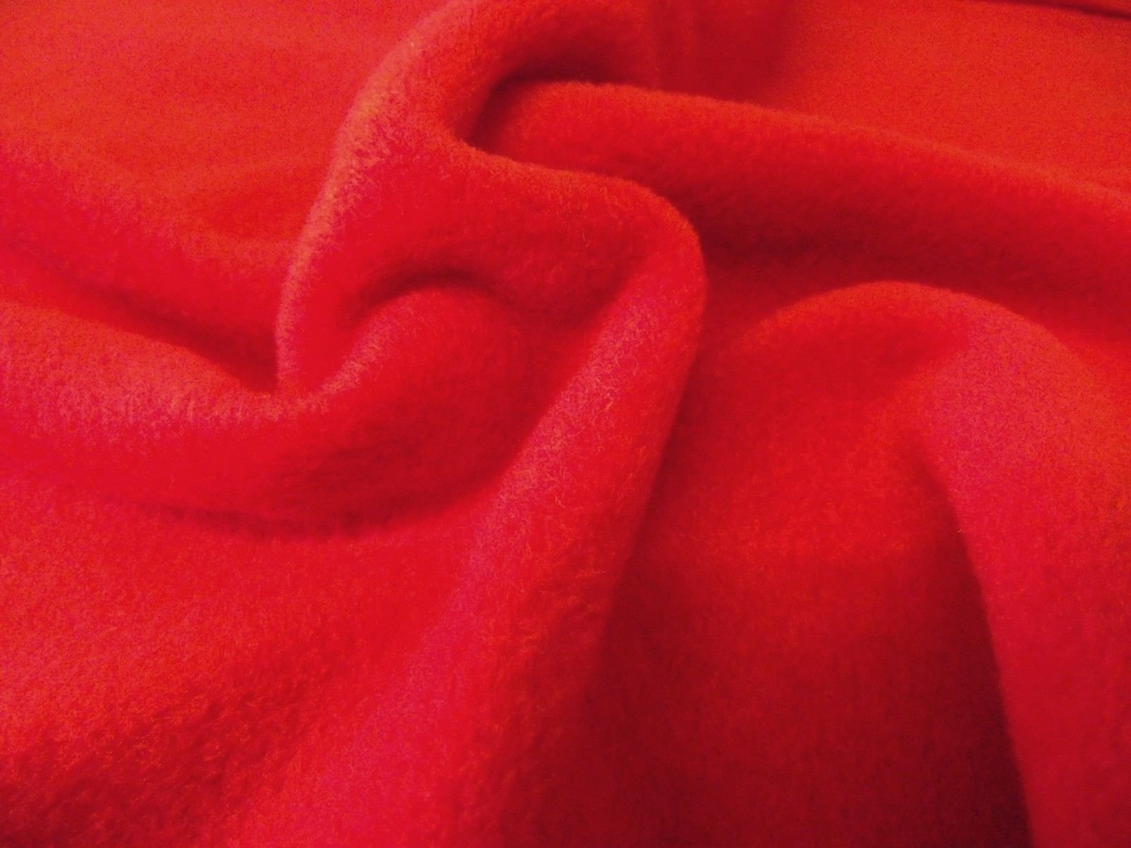 Crs Fur Fabrics Red Quality Anti Pil Polar Fleece Fabric Material - Bright 5Mtr - 500Cmx150cm