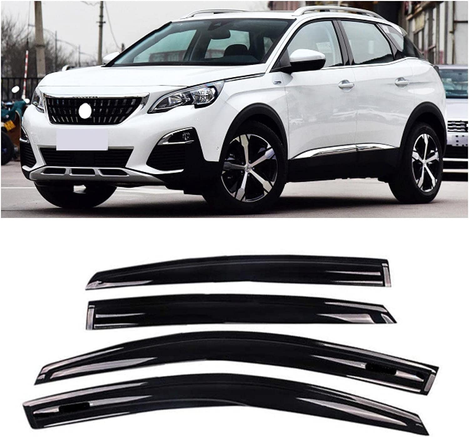 HALEUP Kit de 4 Derivabrisas Deflectores de Aire Cortavientos para Peugeot 4008 2017-2019 Accesorios para Coche Deflectores de Viento