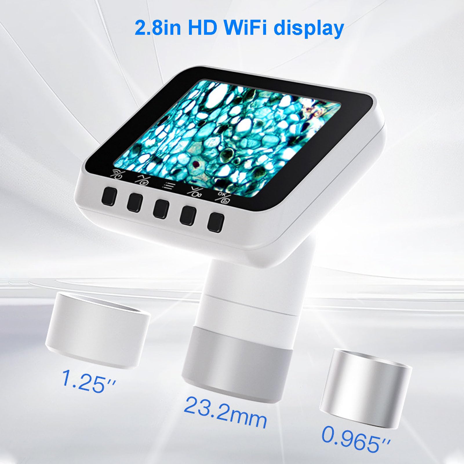 Tosuny Caméra du Télescope WiFi Oculaire, Caméra Oculaire électronique sans Fil avec écran 2,8" et CMOS 2MP, Enregistrement Vidéo 1080p, intégré en WiFi, pour L'astrophotographie