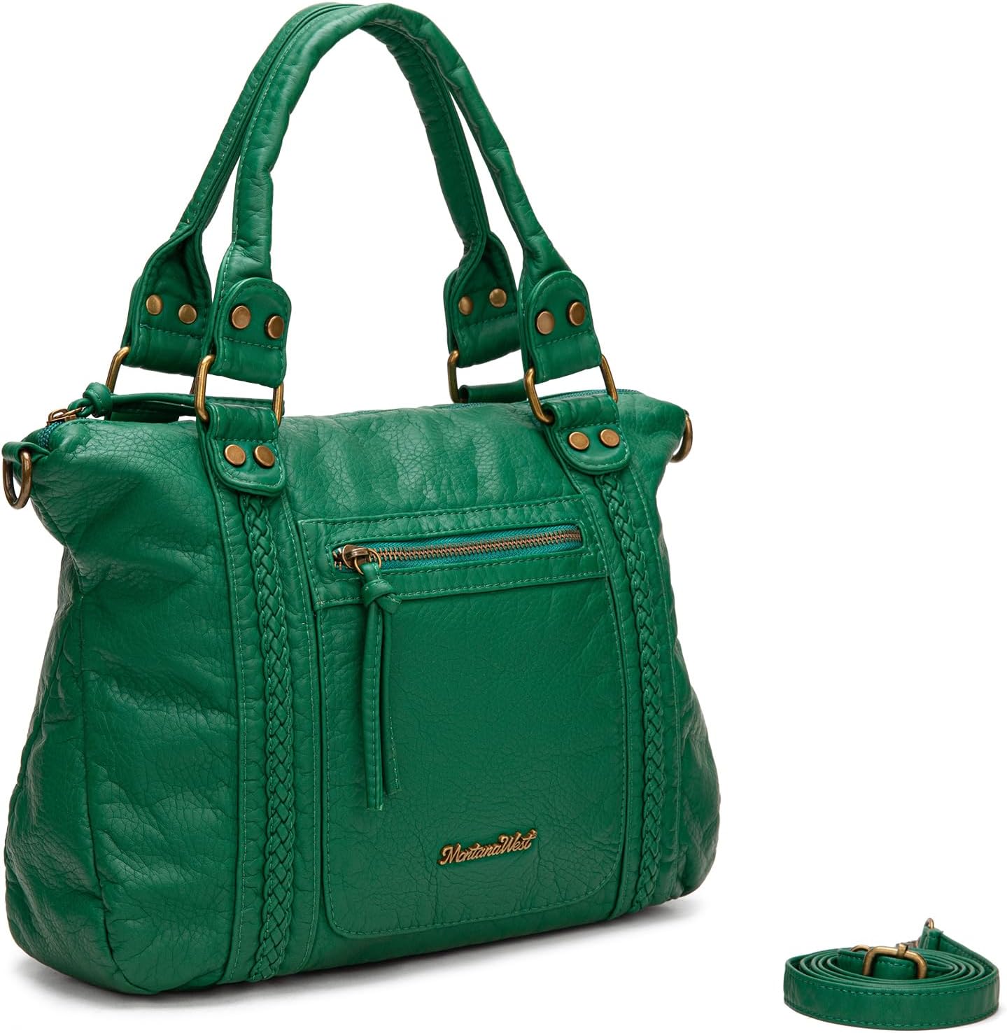 Montana West Washed Leather Hobo Bags for Women Roomy Handbags with Crossbody Strap - Image 9