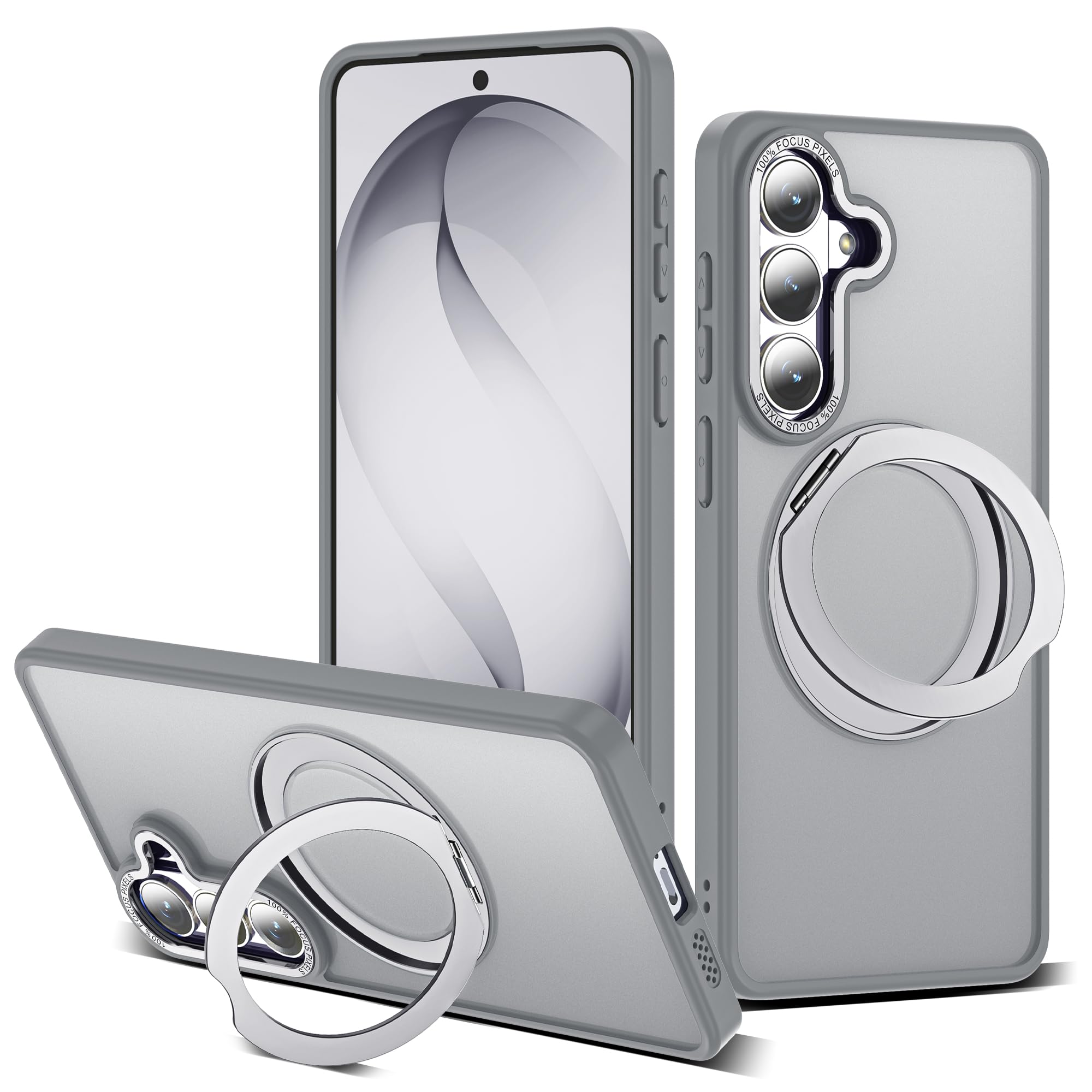 for Samsung Galaxy S26 Case with 360° Spin Stand,Gray