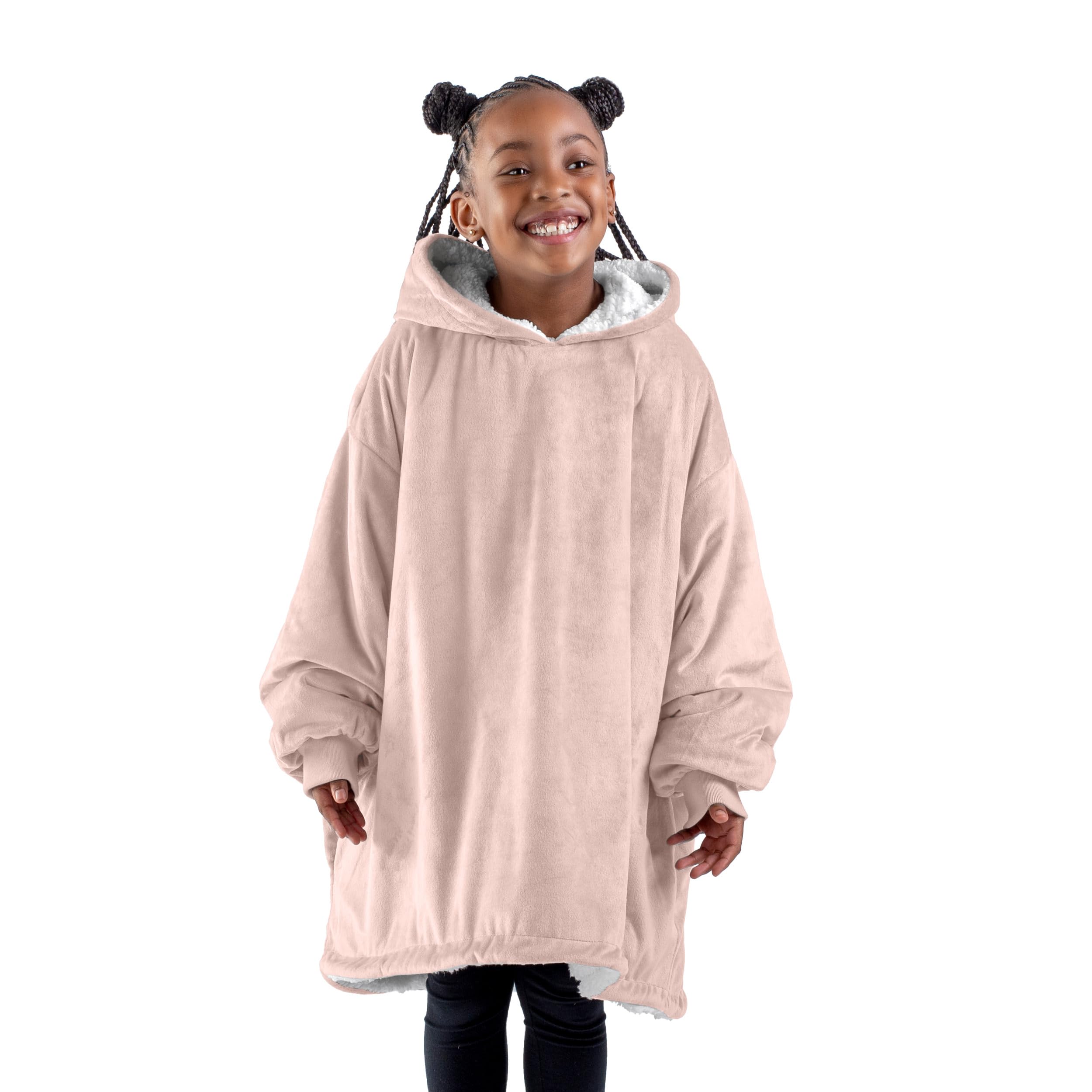 Bare Home Wearable Blanket Hoodie - Soft Plush Sherpa - Warm and Cozy - Oversized Wearable Blanket