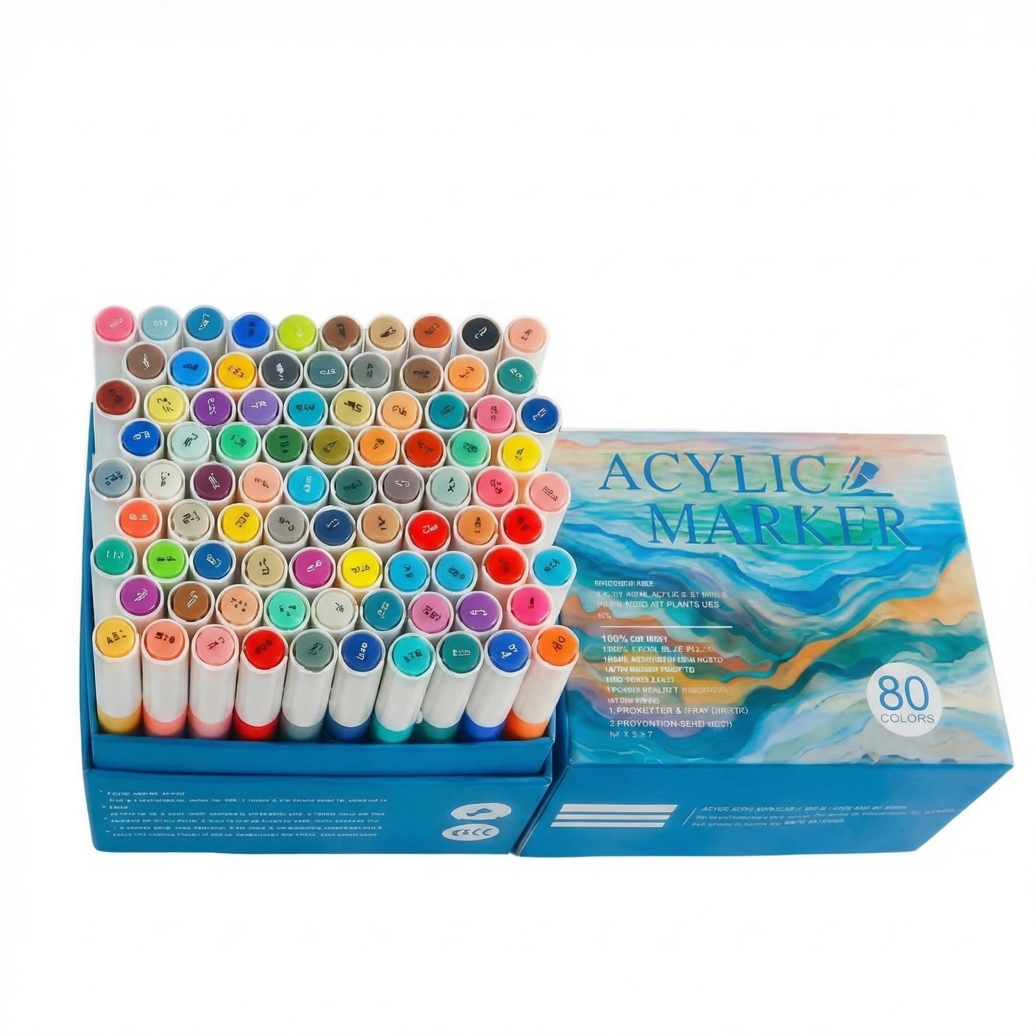 Rotuladores de pintura acrílica de 80 colores, punta de pincel para madera, roca, tela, cerámica, marcadores de arte para Navidad, Halloween, fiesta de cumpleaños, bricolaje, dibujo,